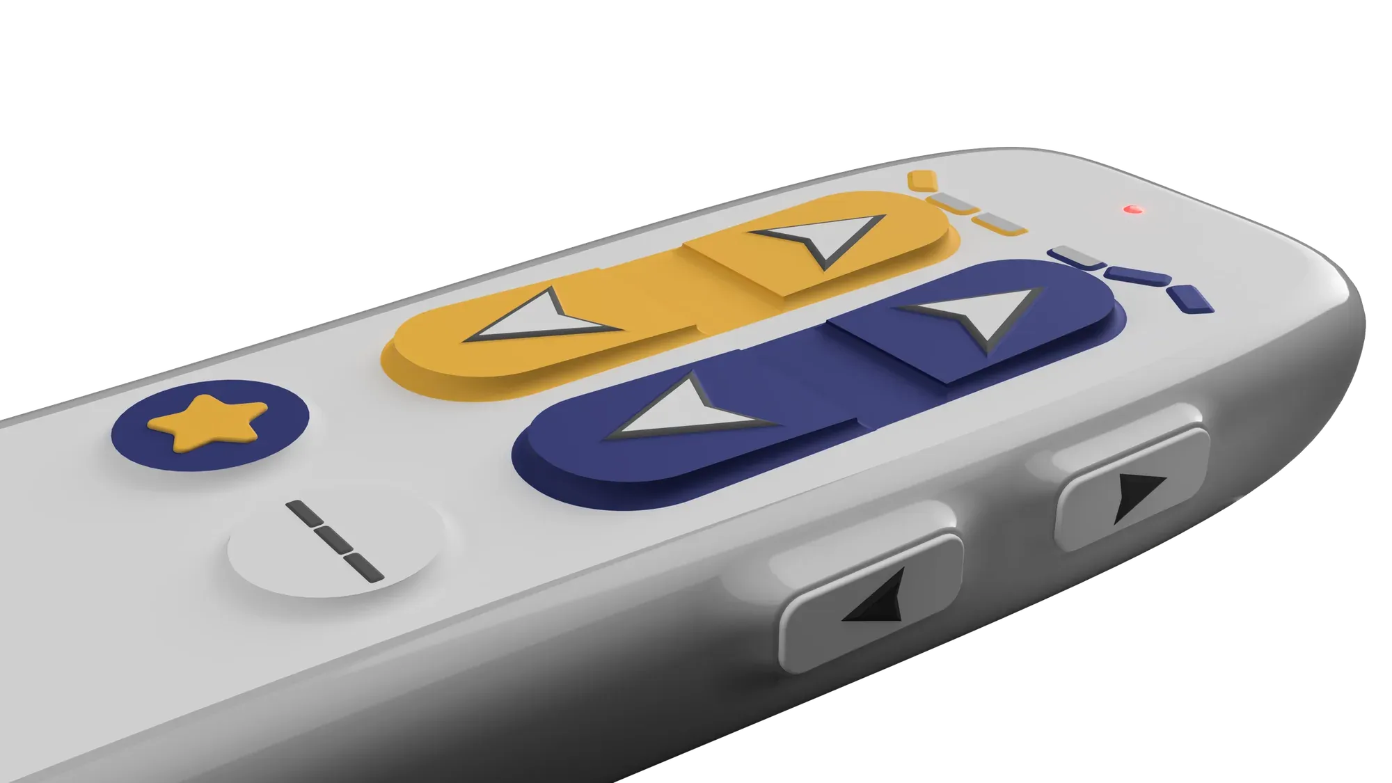 Render of the redesigned hospital bed remote