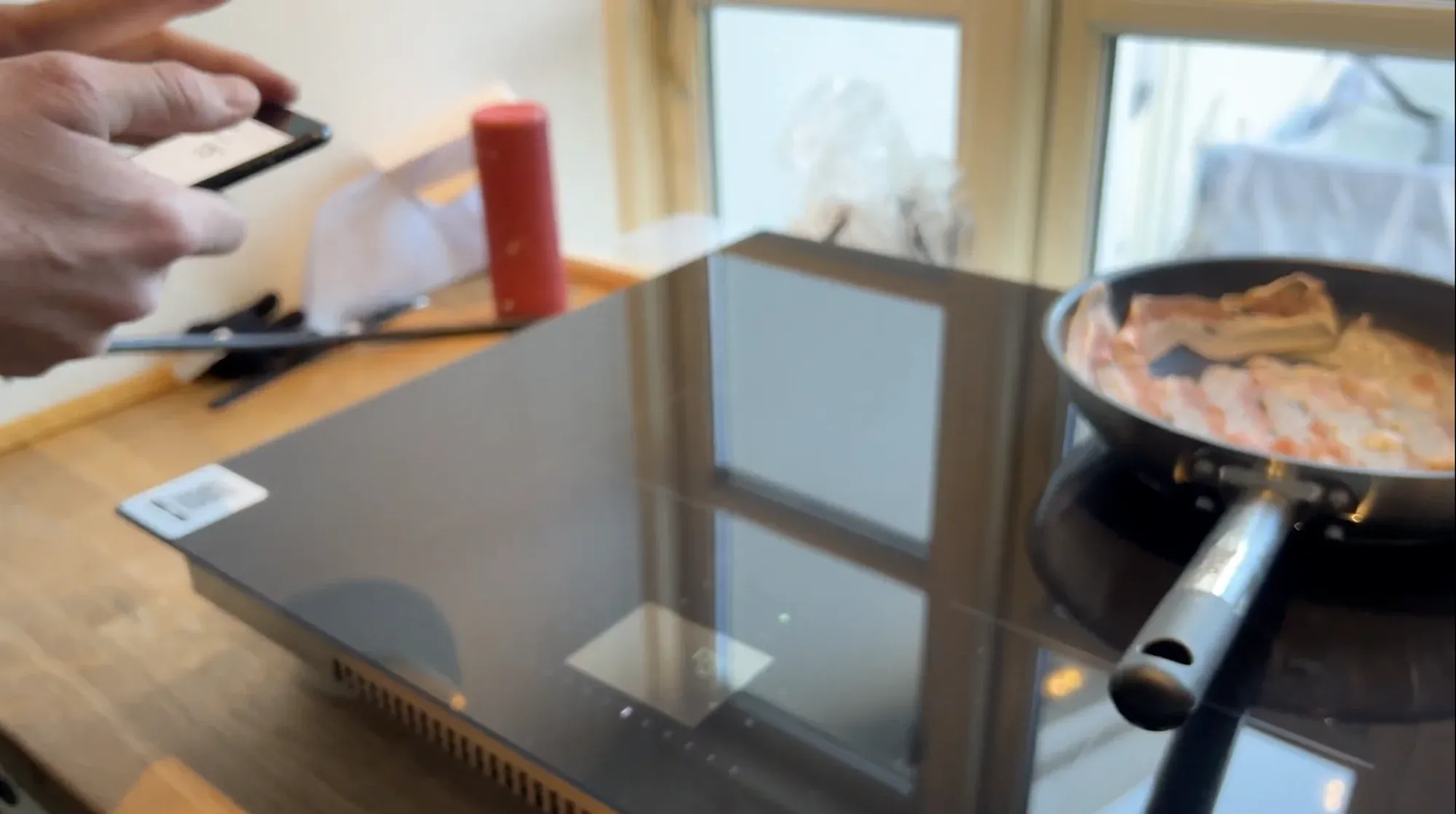 Induction cooktop in a home kitchen used during the exploration phase
