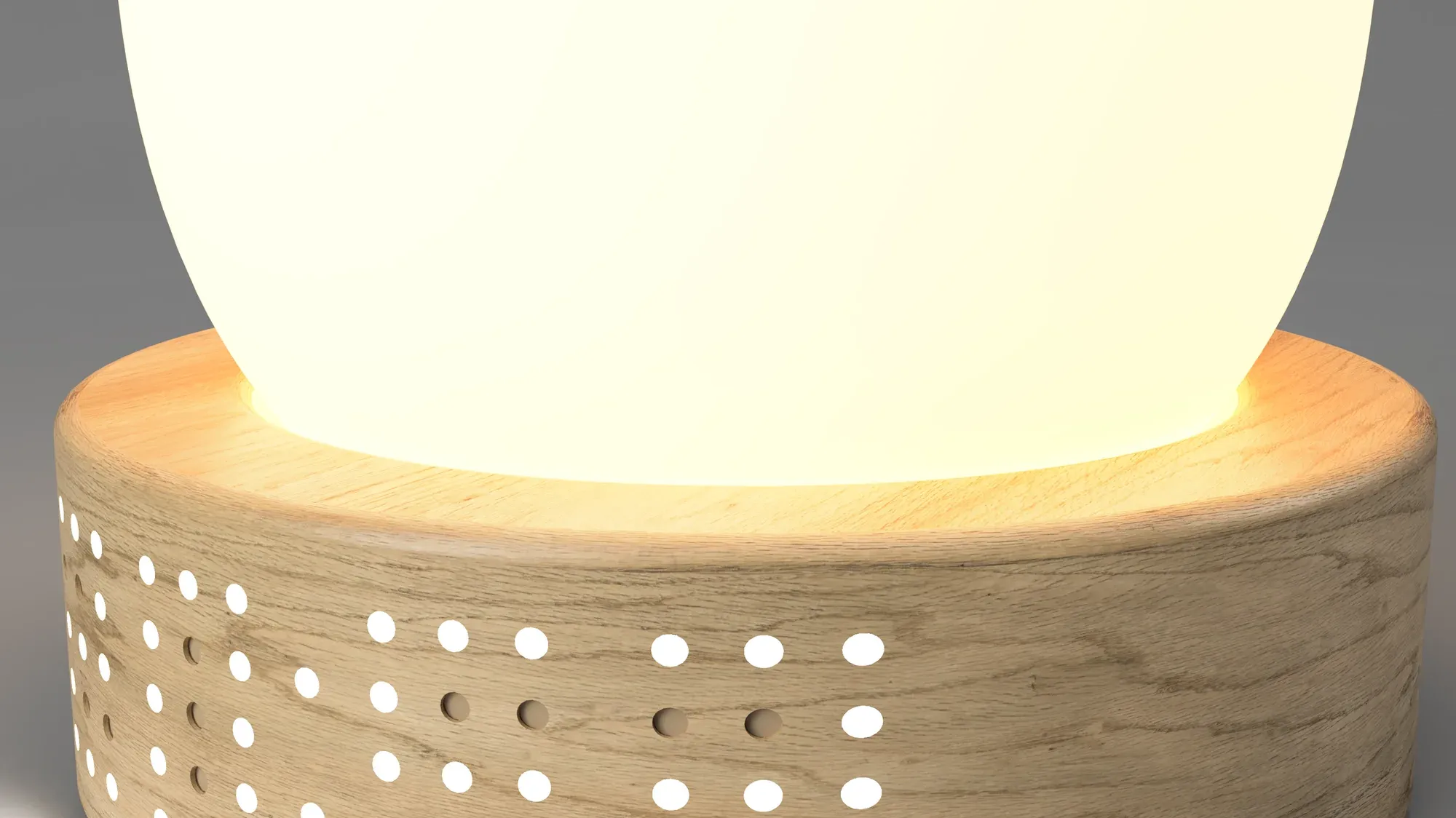 Render of the Focus Lamp glowing