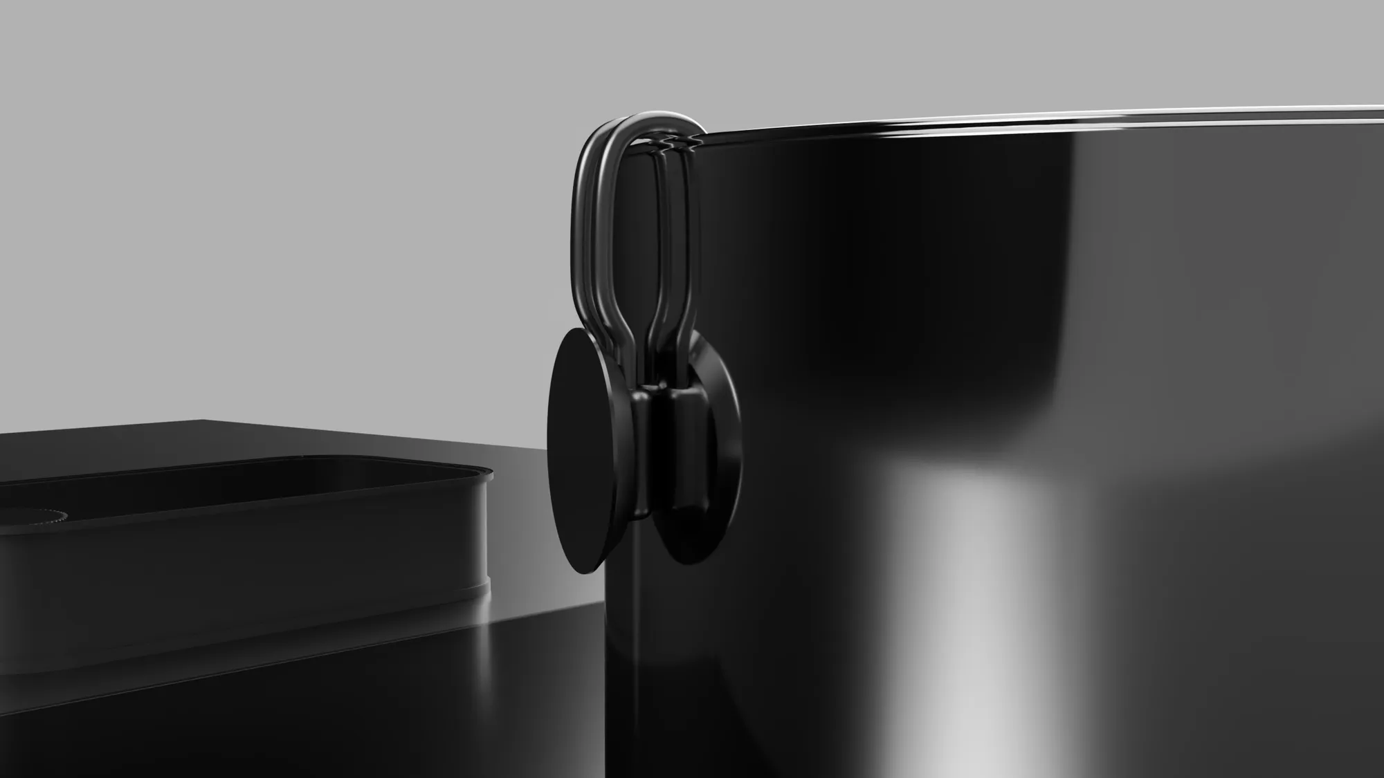 The magnetic probe attached to the base of a black pot