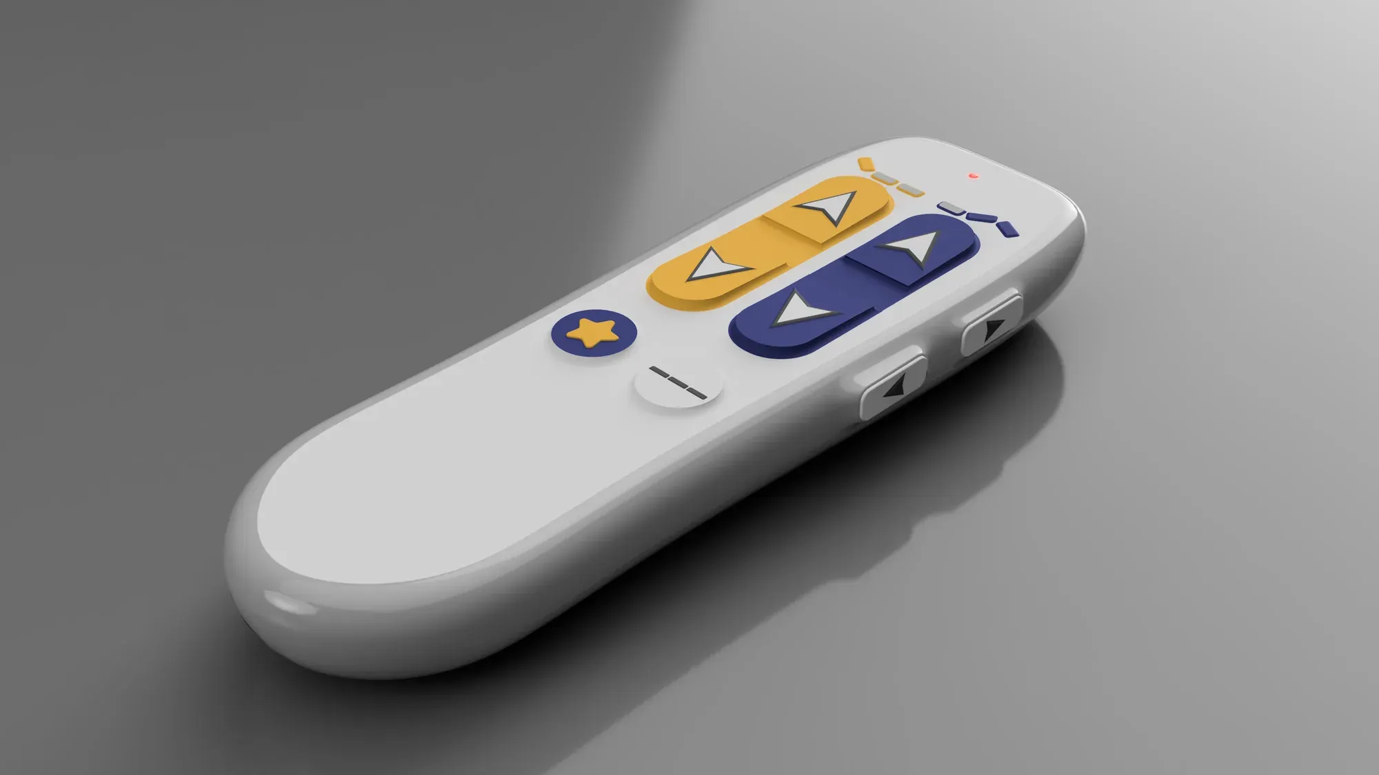 Side view render of the redesigned remote