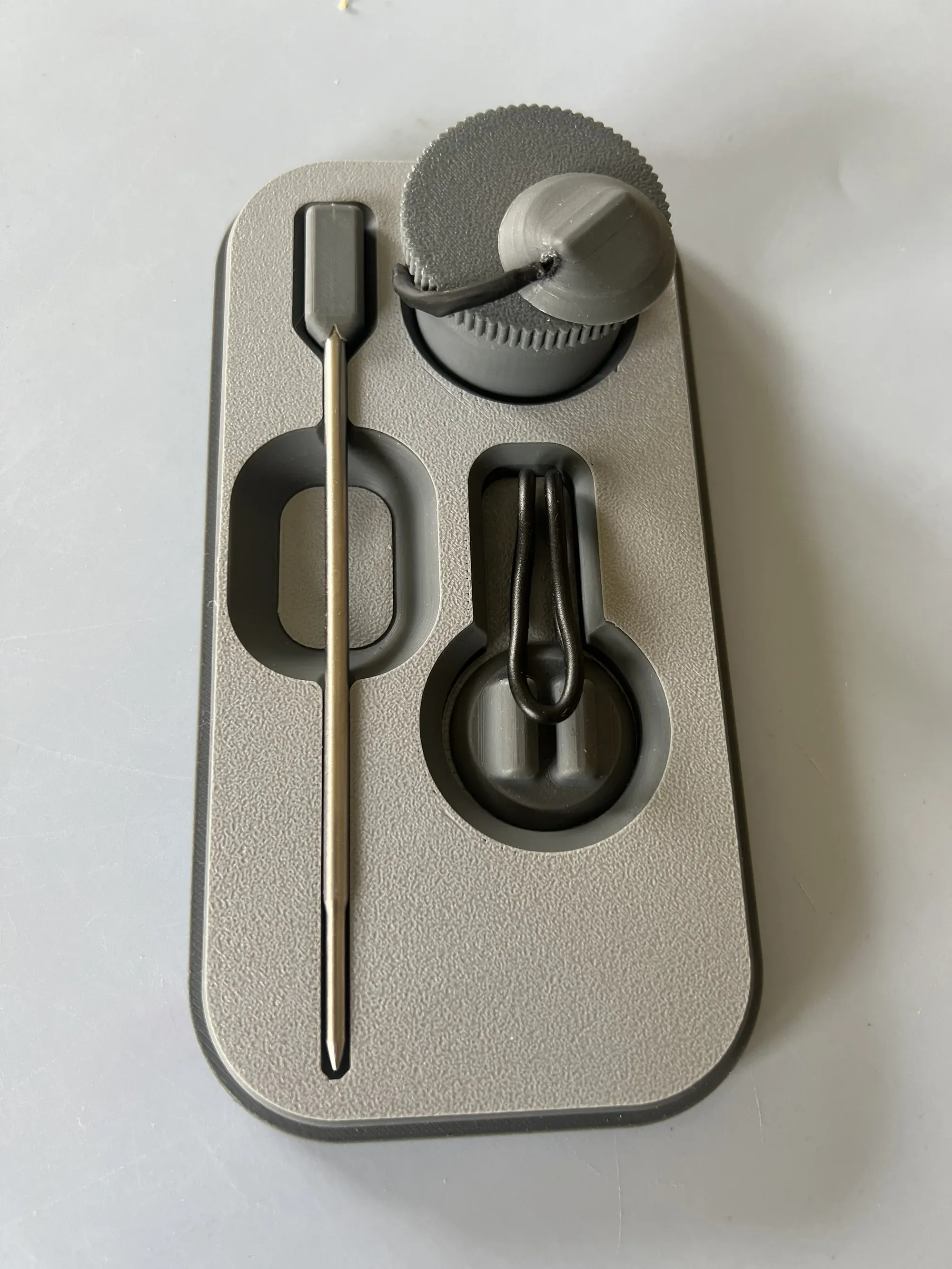 Render of the probe's storage tray with the lid open