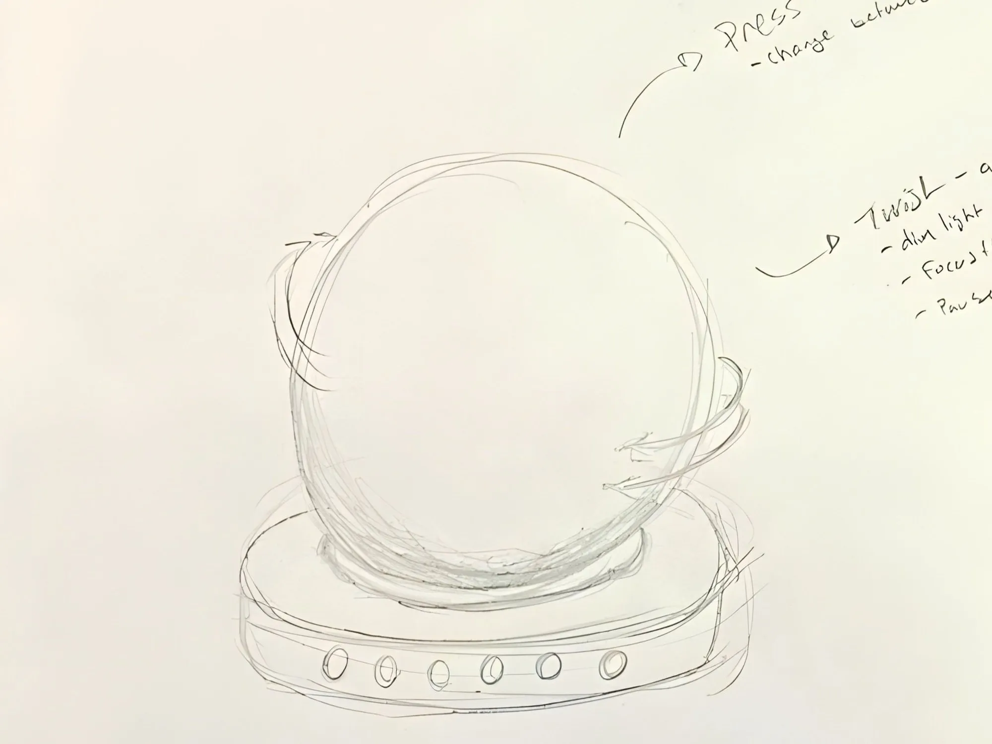 Concept sketches of the timer lamp