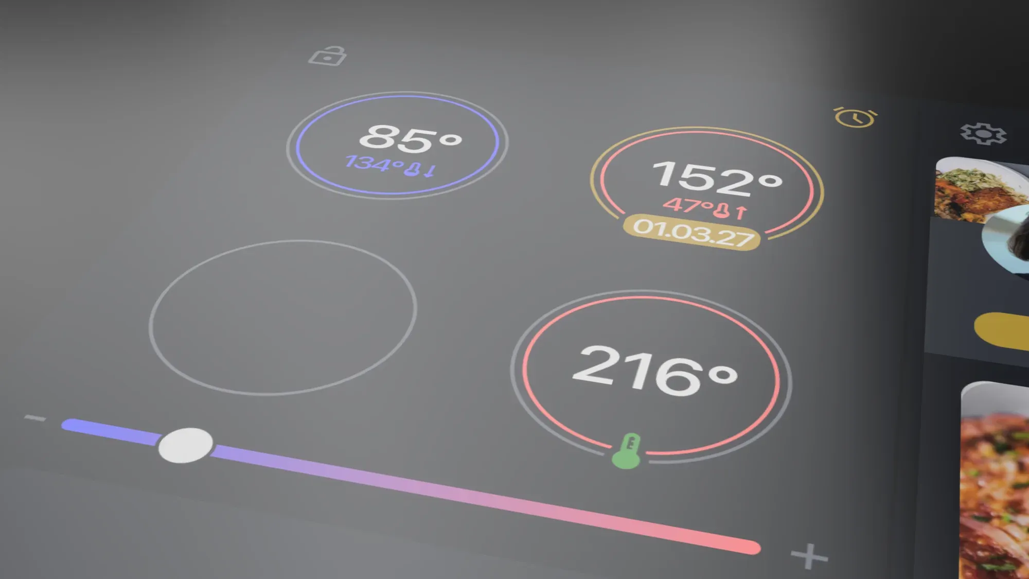 Cooking mode with temperature and timer controls